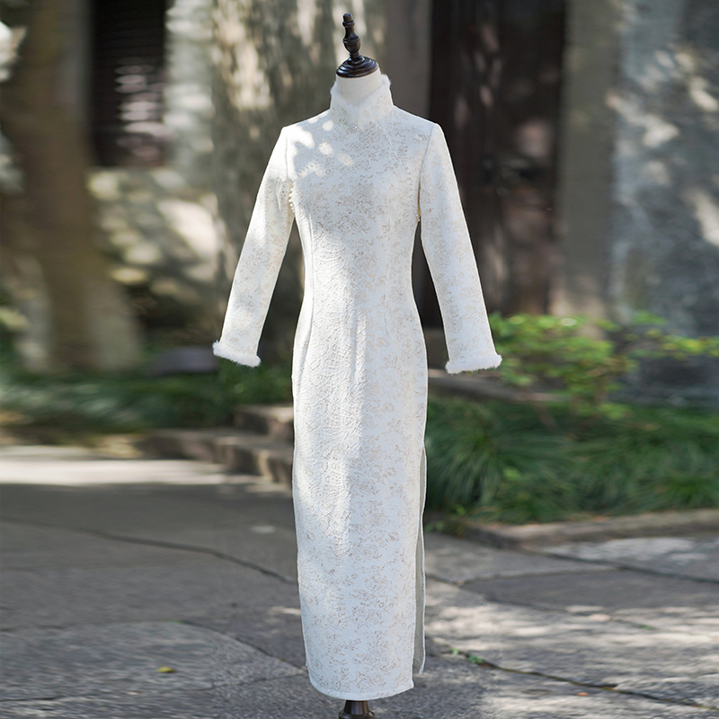  XL+Mao -collar Golden Milk Mid White Middle Sleeve (winter with velvet)   + $3.14 