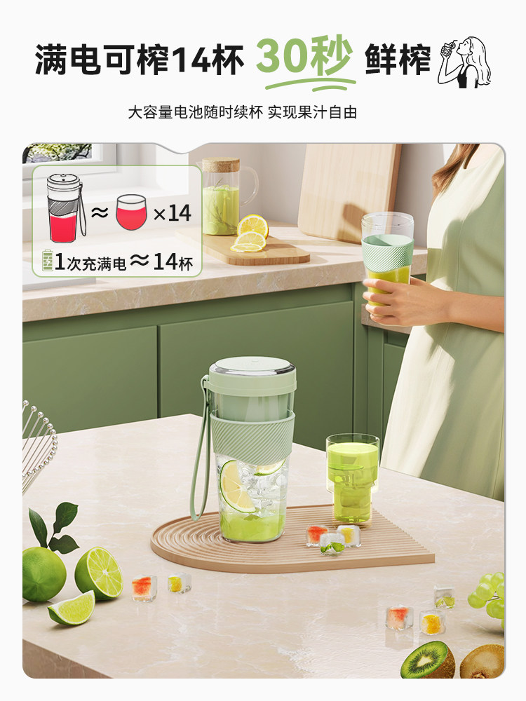 Sanlida Portable Juice Cup Household Small Multi-Functional Wireless Electric Juicer Crushed Ice Slimming Fruit and Vegetable