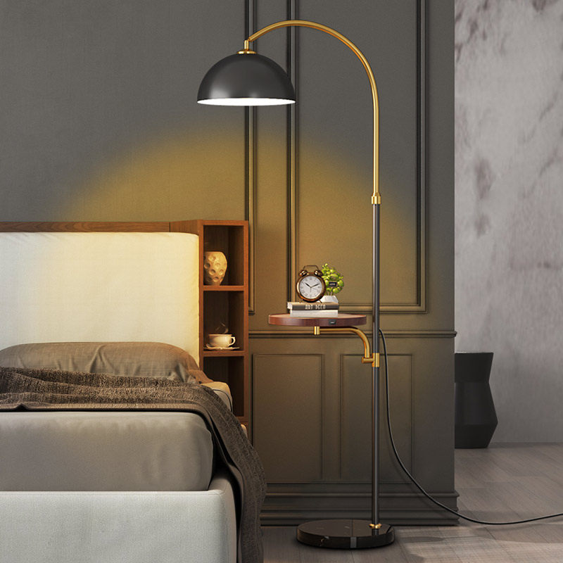 Light extravagant floor lamp Living room Bedroom Bedroom headlocker integrated wireless charging Nordic sofa side tea table upright table lamp