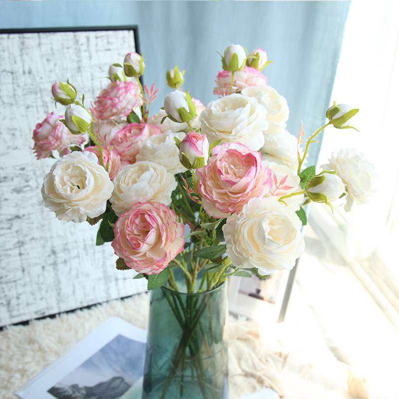 Peony Flower Chamber Simulation Flower Decoration Living Room Fittings Silk Flower Bouquet for Artificial Flowers