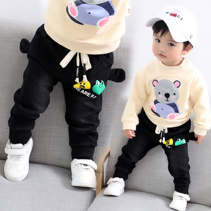 Children's clothing baby pants spring and autumn new boys children's crotch pants 1 year old 2 baby casual sports pants can open the crotch