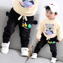Childrens clothes baby pants Spring and Autumn new boys childrens crotch pants 1 year old 2 baby casual sports pants can open crotch
