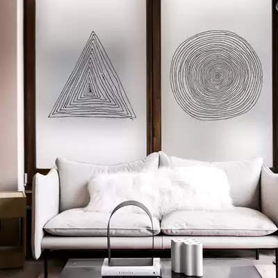 Custom living room kitchen partition sliding door glass sticker Translucent opaque office frosted film creative geometry