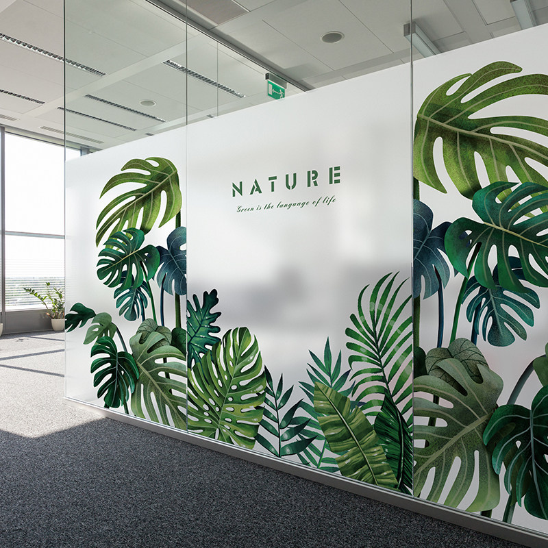 Anti-through window frosted glass adhesive film Makeup Room Stickers Light Tight Opaque With Pattern Hotel Decoration Shading