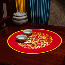 Embroidery table cloth mat Chinese style household vase mat ashtray mat non-slip coffee table coaster waterproof dish mat