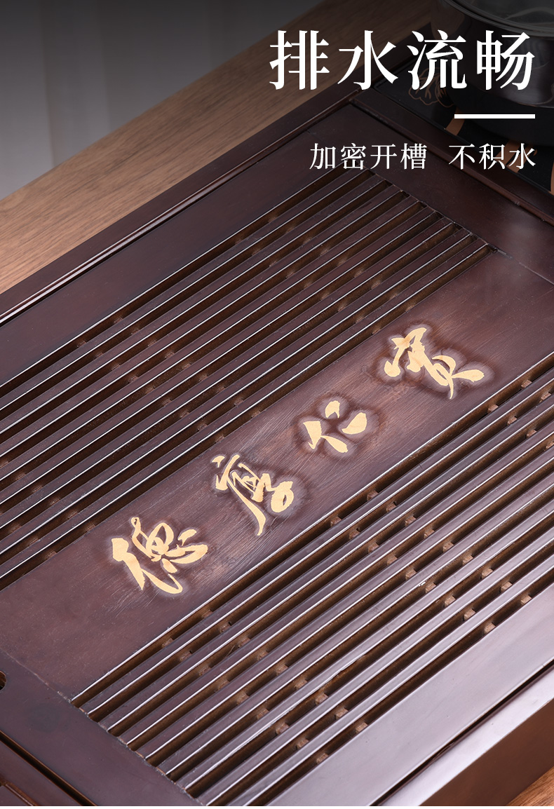 Kung fu tea set home your up ceramic teapot four unity modern electric furnace solid wood tea tray