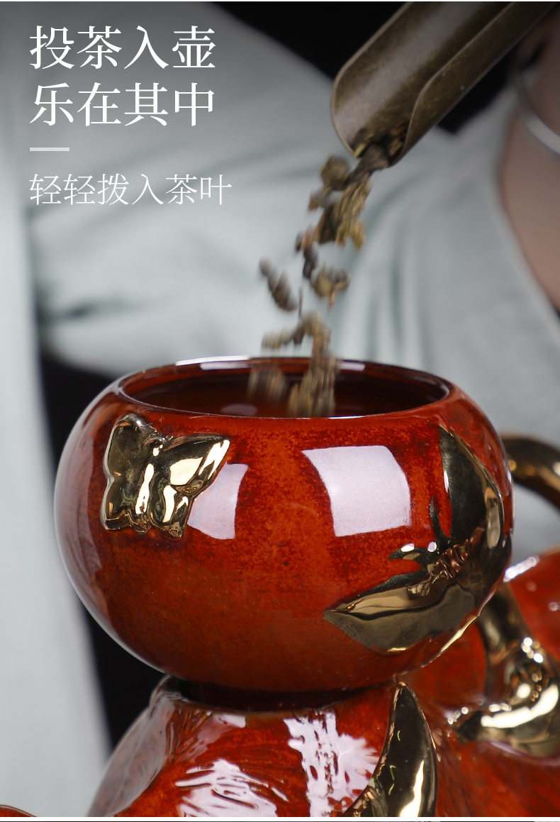 Variable automatic tea set home lazy rotating kung fu teapot teacup tea sea office tea sets