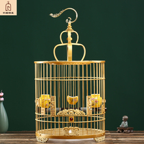  High-end carved thrush cage bird cage Bamboo thrush cage full set of accessories handmade high-end boutique