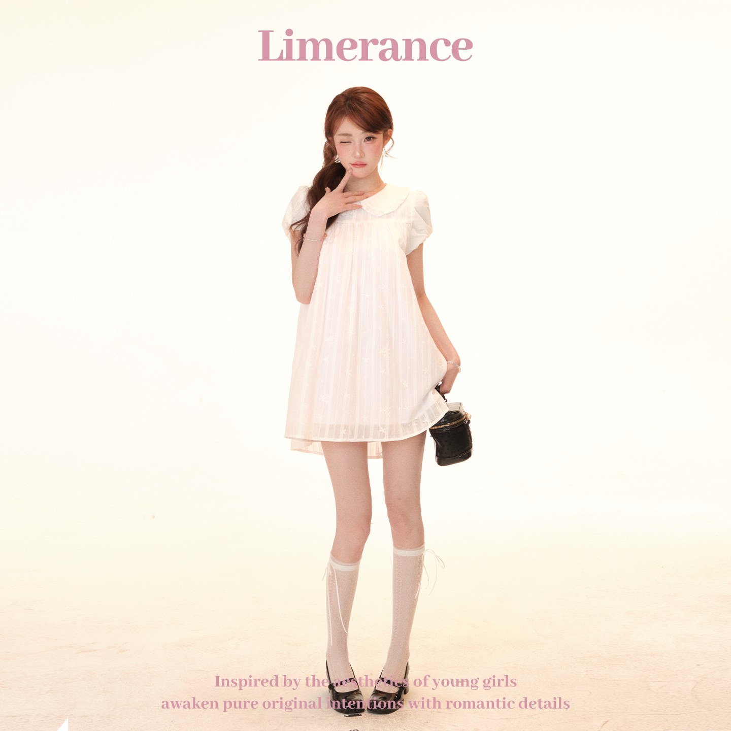Limerance フリル 丸襟 ワンピース