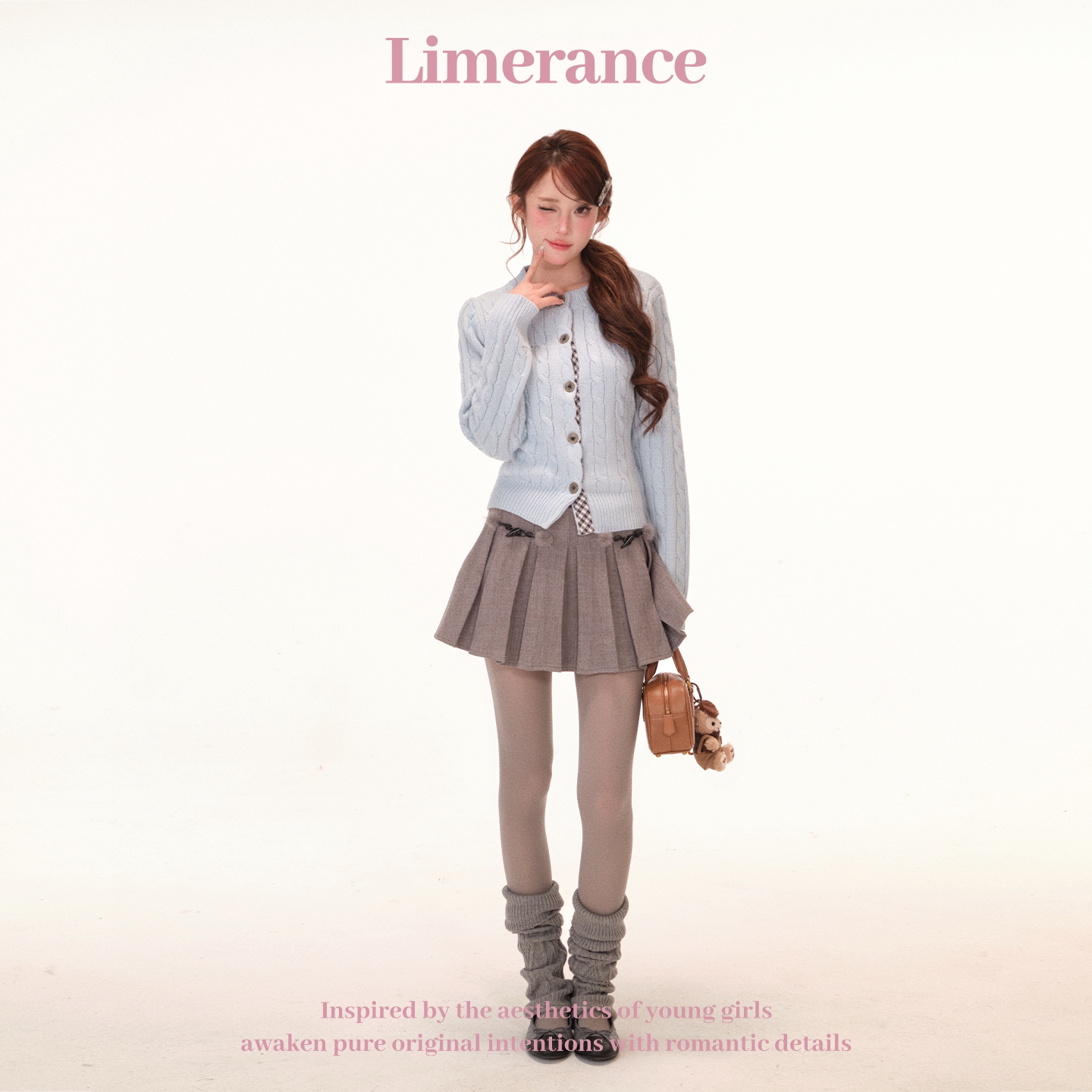Limerance プリーツ チェック 配色 セットアップ
