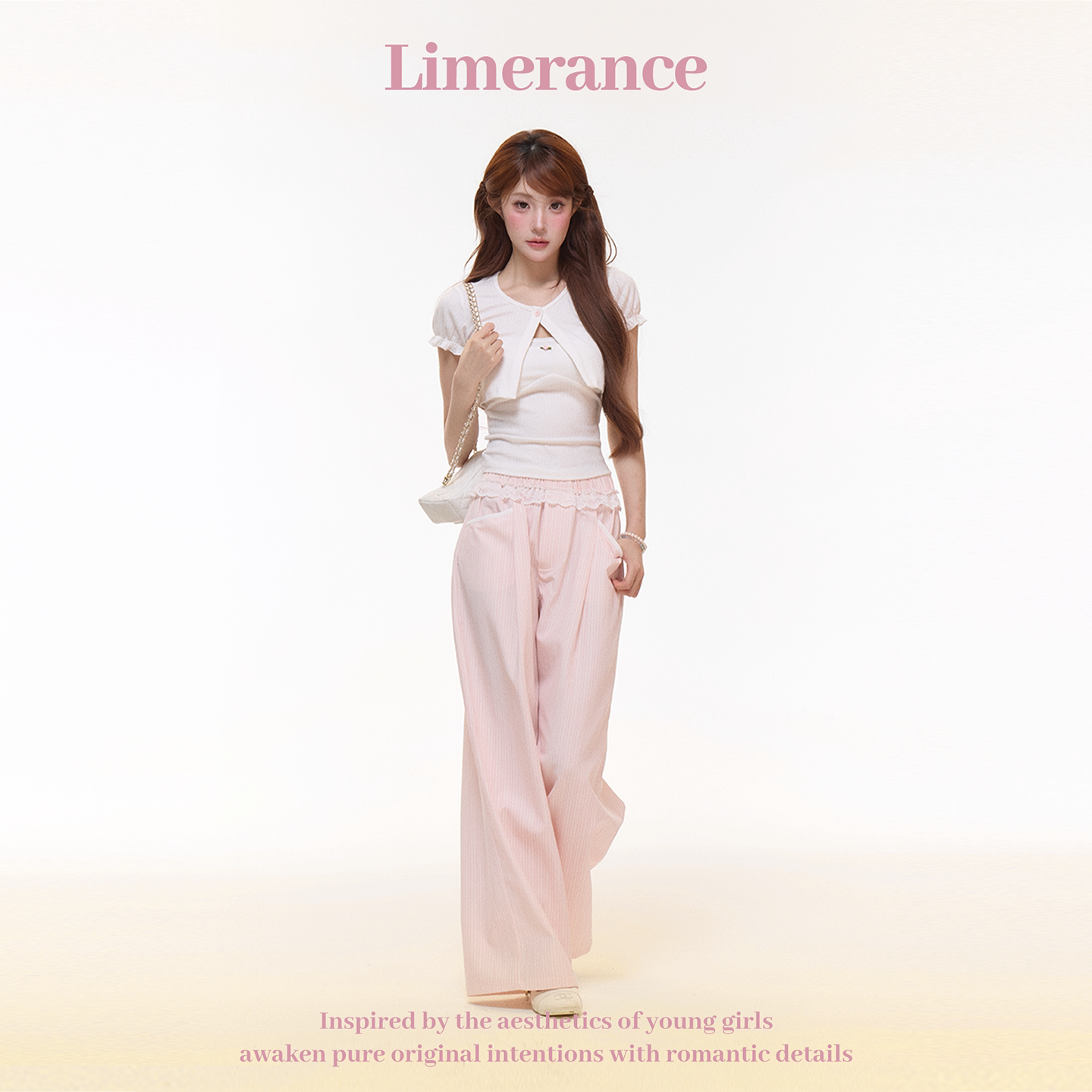 Limerance ストライプ 重ね着風 セットアップ