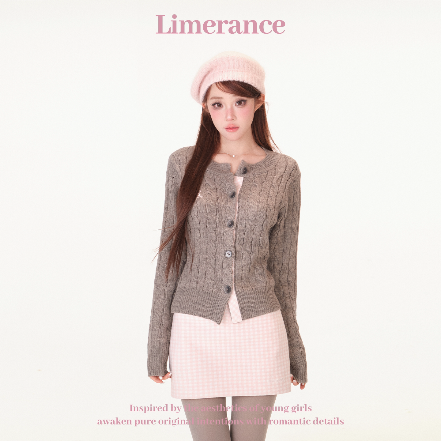 Limerance プリーツ チェック 配色 セットアップ