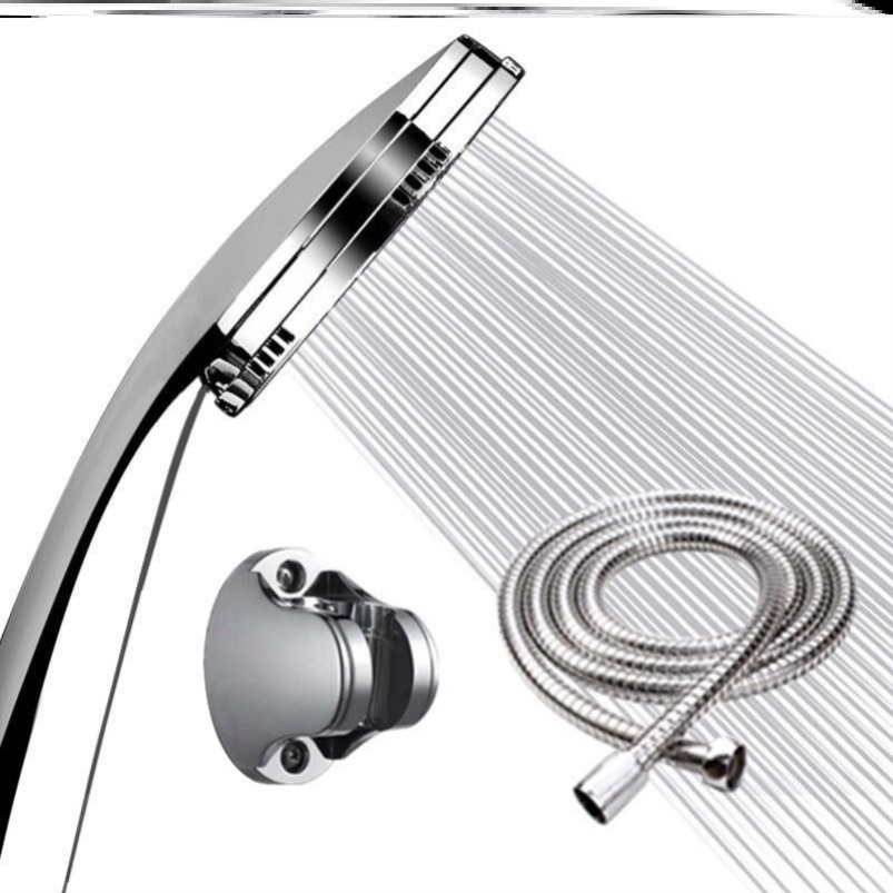 Control strong embossed wine stainless steel three-piece set shower head shower household showerhead water faucet portable