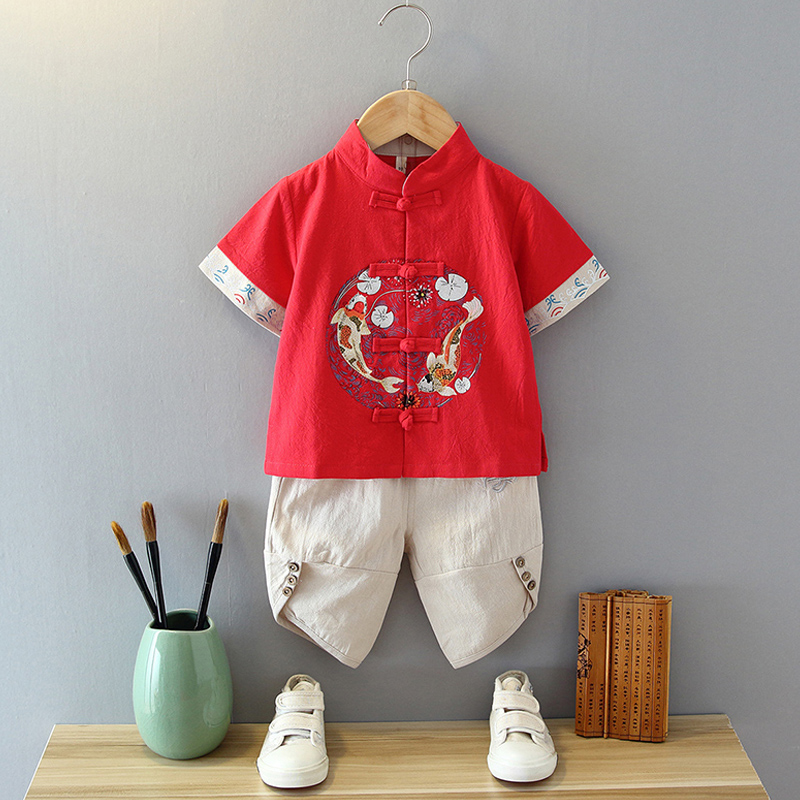 Child Hanfu Boy Ancient Dress Summer National Wind Clothing Suit Baby Age Gown Gown and Children's Ancient Costume China Wind