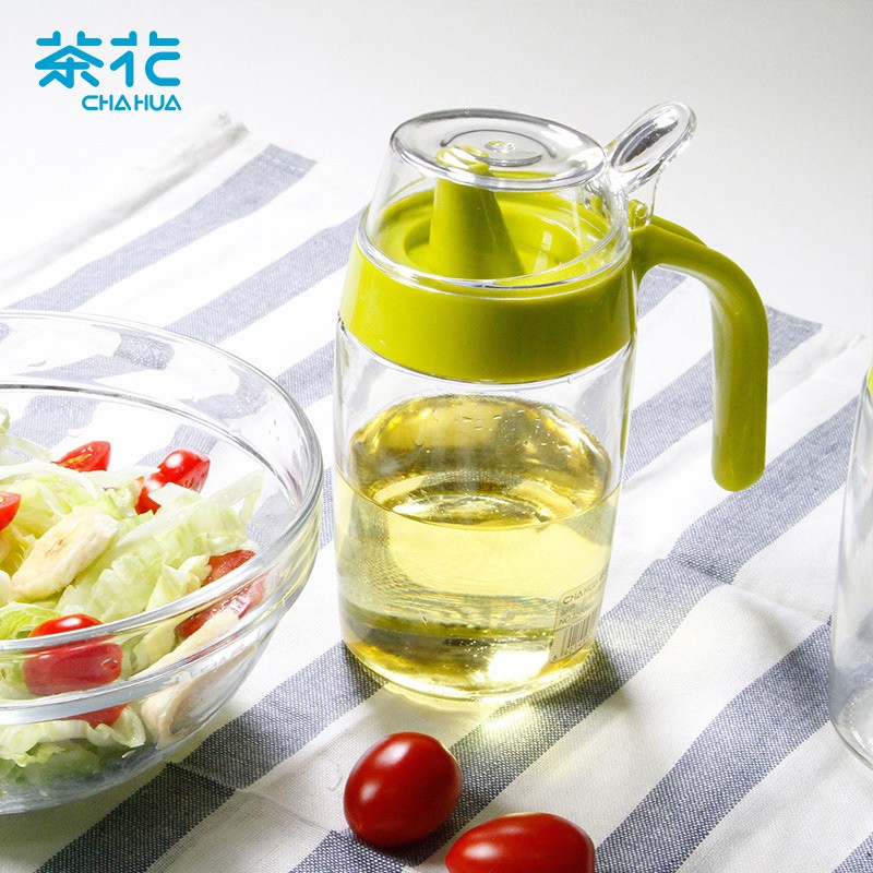 Tea flower oil pot glass kitchen Home Oil tank Pot Plastic Small Soy Sauce Anti Oil Spill Vinegar Canned Sesame Oil Seasoned Bottle Oil Bottle