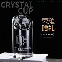 High-grade Crystal Trophy Customization Creative Enterprise Annual Meeting Anniversary Outstanding Staff Team Commemorative Award Card Customization