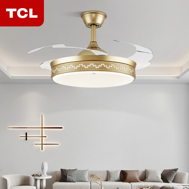 TCL variable frequency ceiling fan lamp new bedroom invisible ceiling fan lamp living room dining room bedroom with electric fan integrated chandelier