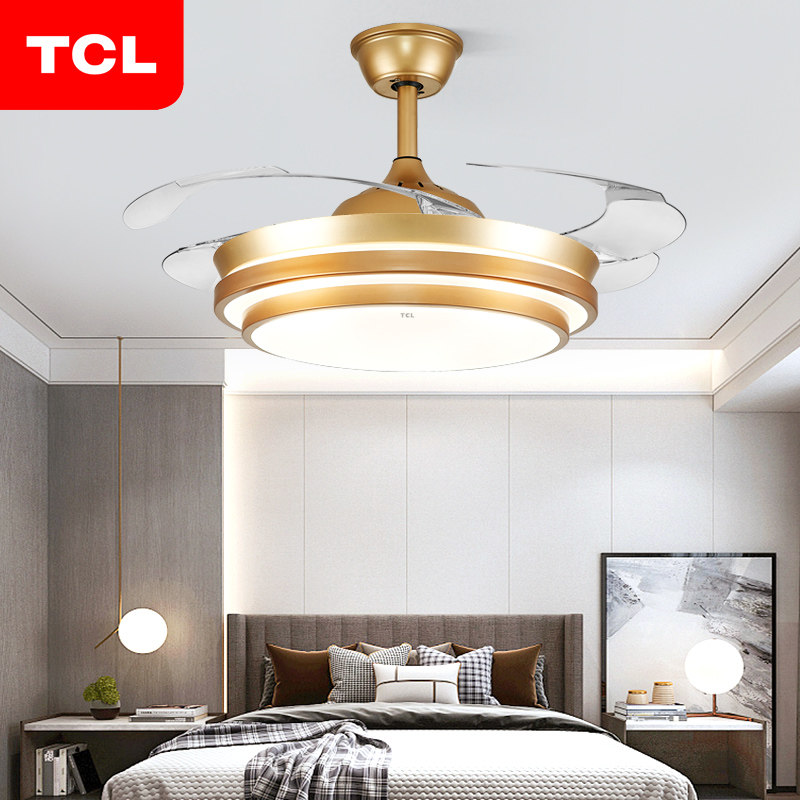TCL invisible ceiling fan lamp ceiling fan lamp Living room dining room Bedroom Home Brief Modern Large Wind With Electric Fan Chandelia