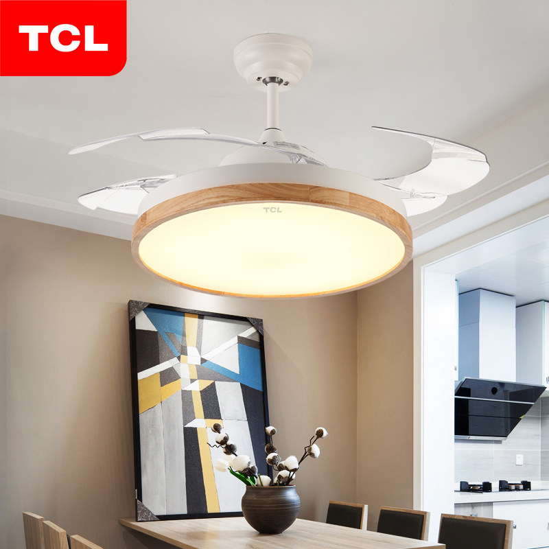 TCL invisible ceiling fan lamp Bedroom living room dining room ceiling fan lamp Simple modern household fan lamp with fan chandelier