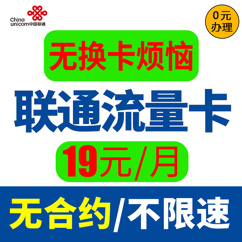 Unicom Data-Only Sim Card, Unlimited Speed Mobile Phone Card, Low Monthly Rental, High Data Volume Phone Card, Nationwide Use