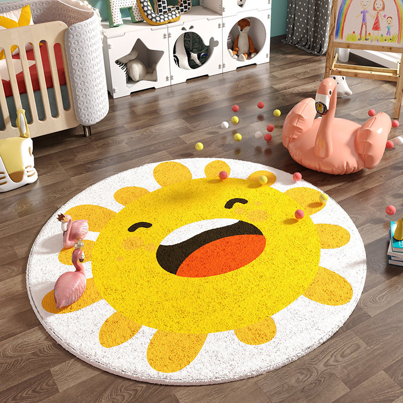 Round cute carpet small sun chair living room hanging basket bedroom side cartoon anti-fall thickened room floor mat