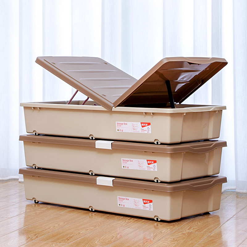 Jubilee Dragon Plastic Bed Bottom Containing Box With Wheels Clothing Shoes Bed Lower Storage Finishing Box Double Door Bed Bottom Case