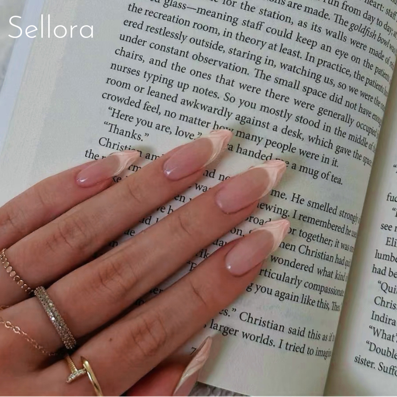 【ins French Series】White Girl Style Pure Handmade Wearable Nails, Elegant and Brightening, European and American Style ins Nail Art Nail Tips
