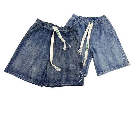 Japanese retro denim shorts Wash, old trendy loose casual work, pants street hip -hop men's pants pants
