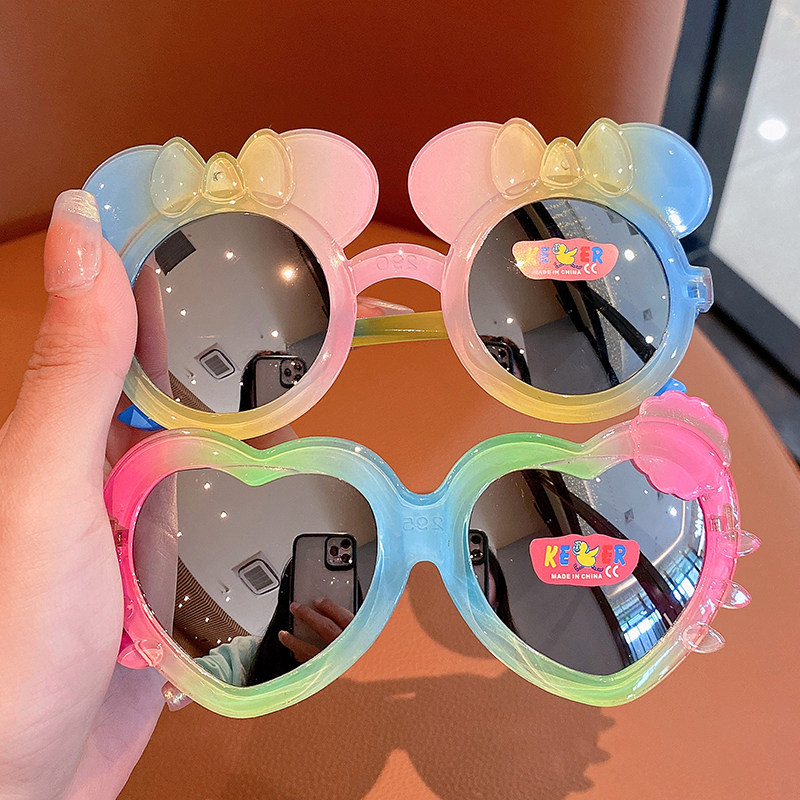 Children sunglasses boy girl Summer outdoor dazzling sunglasses supercute baby sunglasses not hurting eyes-Taobao