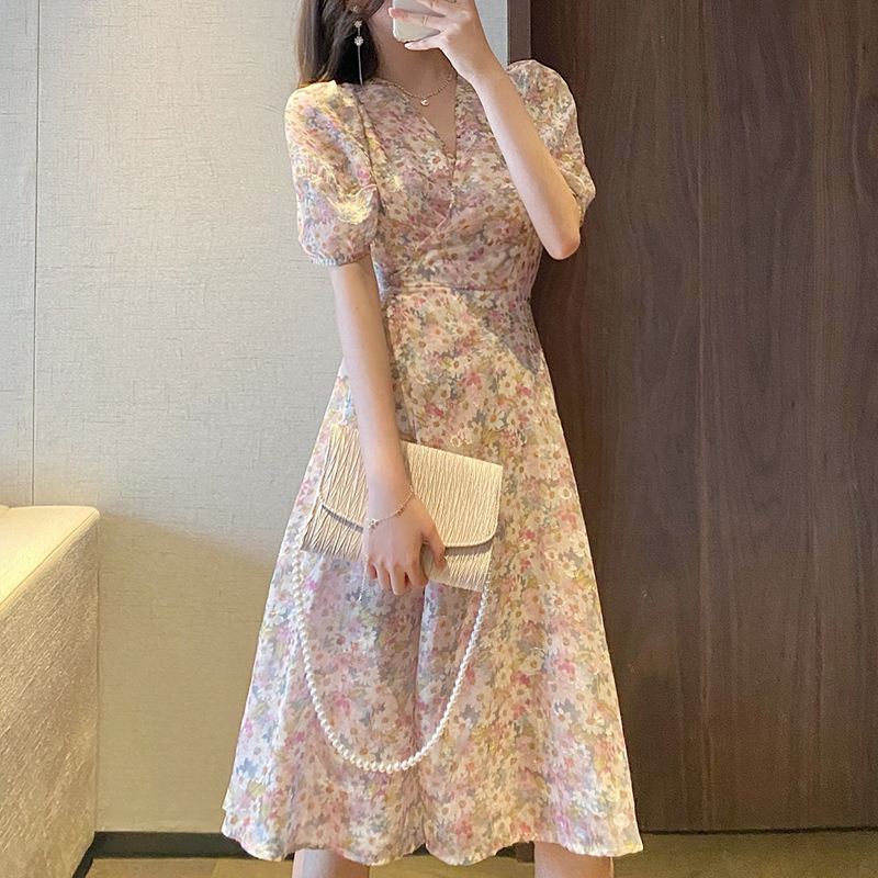 小碎花连衣裙,公主风一片式碎花裙