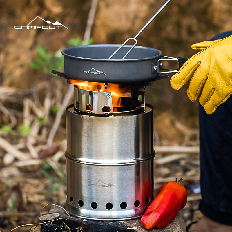 Outdoor stove firewood stove stainless steel wood stove camping portable camping folded field self-driving cruise vehicle