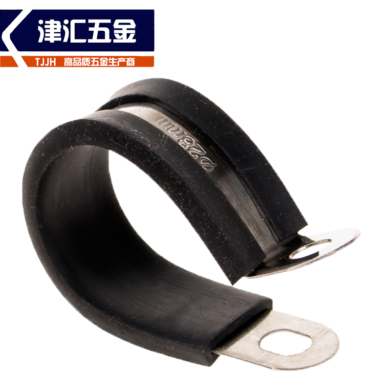 Tsuhui 304 Stainless Steel Tandem Adhesive Tape Laryngeal Hoop R Type Shock Absorbing Rubber Pipe Clip Hoop Cable Fixed Wire Clip