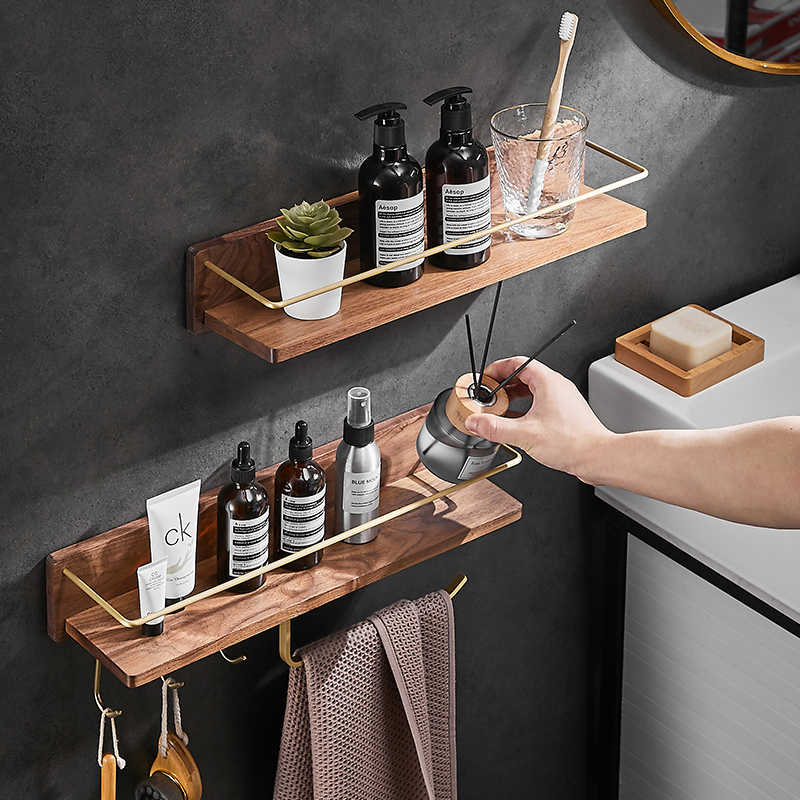 Makeup Room Shelve Solid Wood Free Punch Light Lavish Wind Wash Terrace Cosmetic holder Wash Mouth Cup Holder