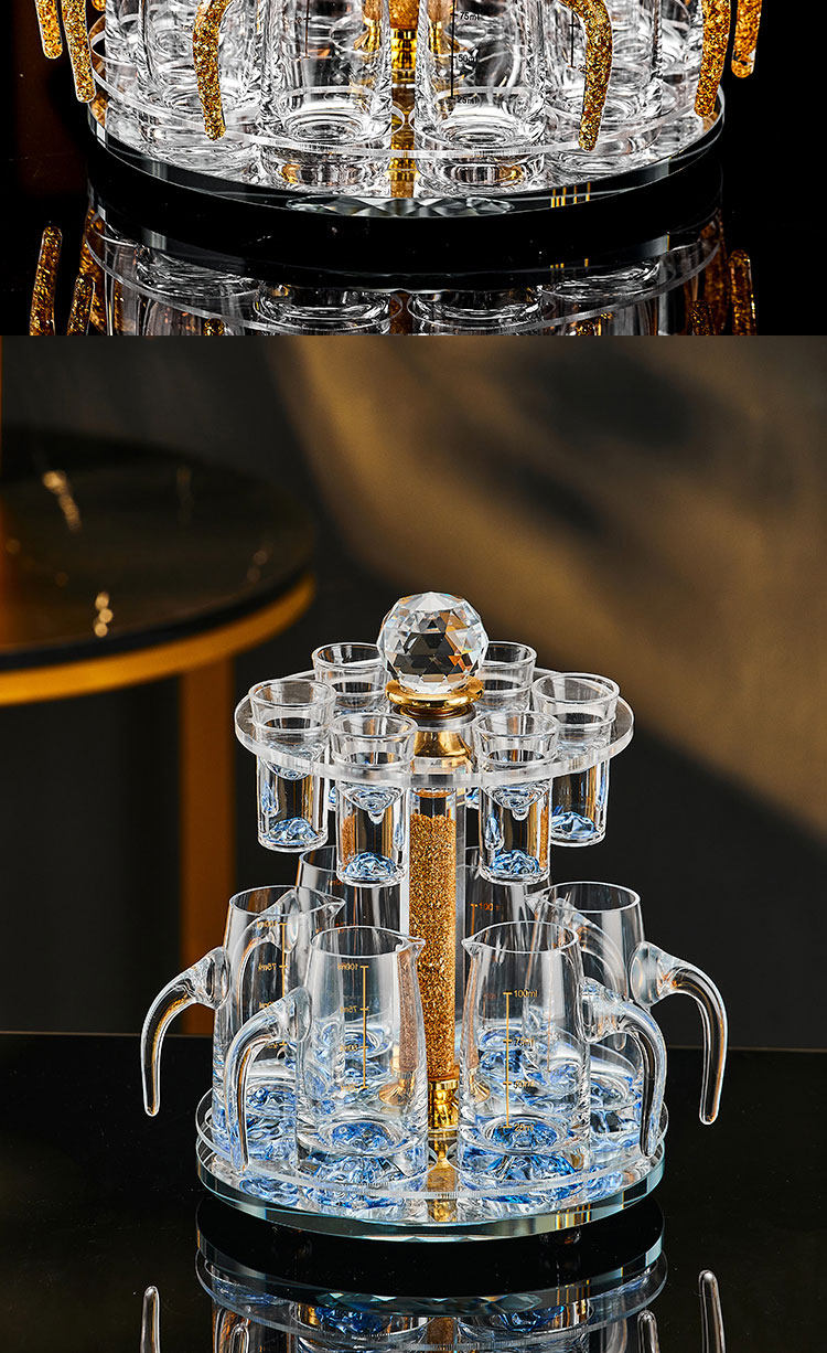 Ликер Cup 轻奢水晶玻璃家用白酒杯分酒器套装高端酒具创意一口子弹杯烈酒杯 Bangbebe