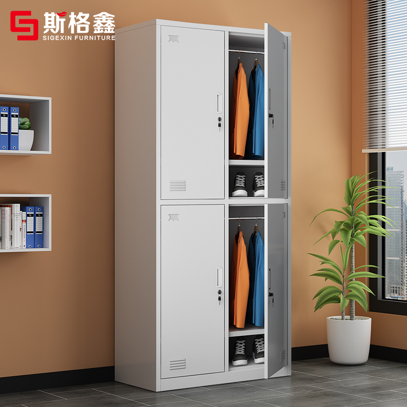 Four Doors Locker locker Employee Dormitory Fitness room Bathroom Consignment Cabinet With Lock Factory Home Storage Shoes Cabinet