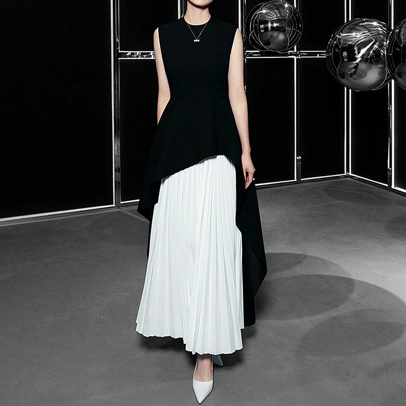 Pasinoe Hong Kong Light Luxury Women's Clothing New High-End Elegant Sleeveless Vest Dress for Women