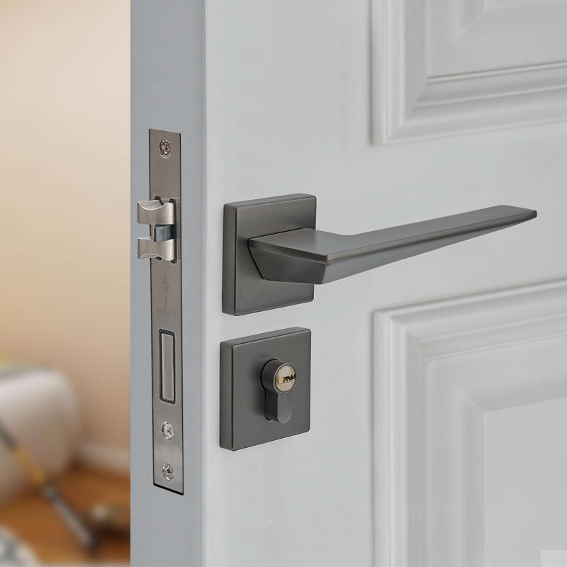 Sorian Magnetic Attraction Wood Door Lock Bedroom Door Lock Brief Split Door Lock Space Ash Silent Door Lock Home Universal-Taobao