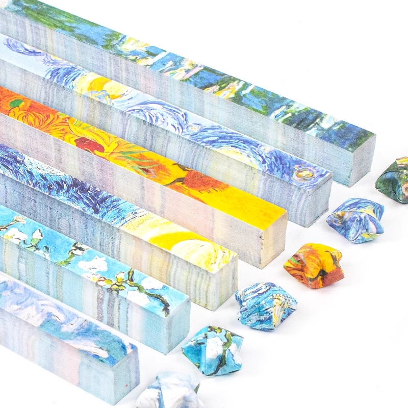Van Gogh Lucky Star Origami Paper Strips Glass Bottle Wishing Bottle High-Value Handmade DIY Colored Paper Special Folding Star Paper Strips Thickened Colorful Vintage Cardstock Retro Dreamy Twelve Zodiac Starry Sky