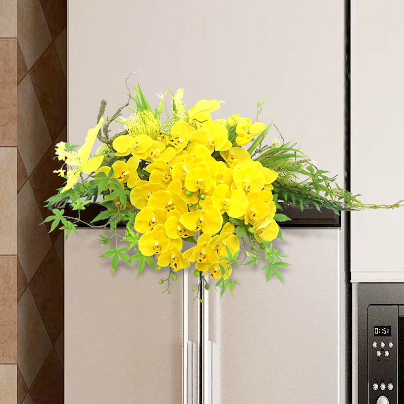 Fake flowers artificial flowers air-conditioning cabinet refrigerator top decoration ornaments bucket cabinet company front podium drooping table flowers