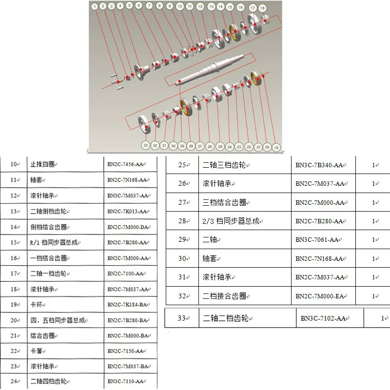 Деталь для коробки передач Getrag 6-ступенчатой коробки передач Jiangling Jingma Mudan Coaster Getrag 6-скоростная коробка передач аксессуары 1