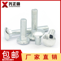 Galvanized carriage screw Bridge shelf Bolt M4M5M6M8 large flat head semi-round head square neck screw