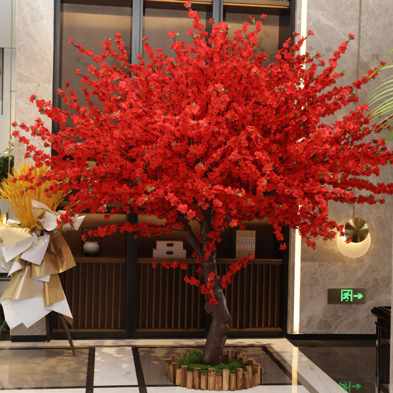 Artificial Peach Blossom Tree New Year Wishing Tree Indoor and Outdoor Fake Tree Decoration Mall Display Red Envelope Tree Large Hotel Landscaping Artificial Peach Blossom Tree New Year Wishing Tree Indoor and Outdoor Fake Tree Decoration Mall Display Red Envelope Tree Large Hotel Landscaping