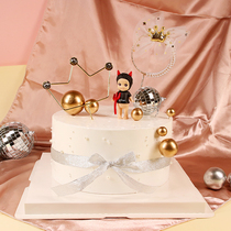 Birthday Cake Decoration Devils Angel Crown Plugin Swing Piece Cute Little Ball Accessories 61 Childrens Day Happy