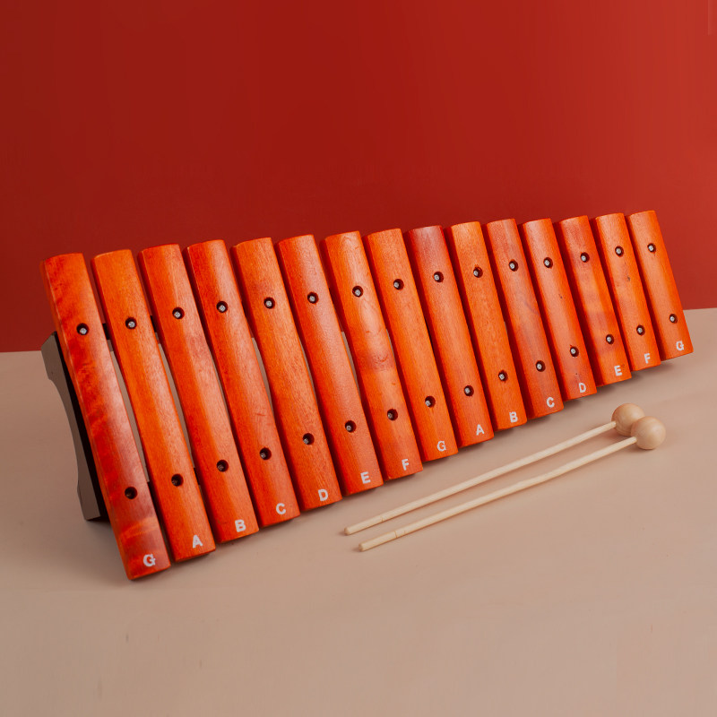 Professional 15-tone red xylophone small xylophone ORF children's music percussion kindergarten early education teaching aids