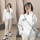 Приятная телу рубашка, демисезонная утепленная толстовка, куртка для влюбленных, круглый воротник, оверсайз, в корейском стиле