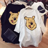 Tide, хлопковая длинная белая летняя футболка с коротким рукавом, средней длины, в корейском стиле, большой размер