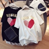 Tide, хлопковая длинная белая летняя футболка с коротким рукавом, средней длины, в корейском стиле, большой размер