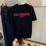 Хлопковая тонкая летняя белая футболка с коротким рукавом, в корейском стиле, свободный крой