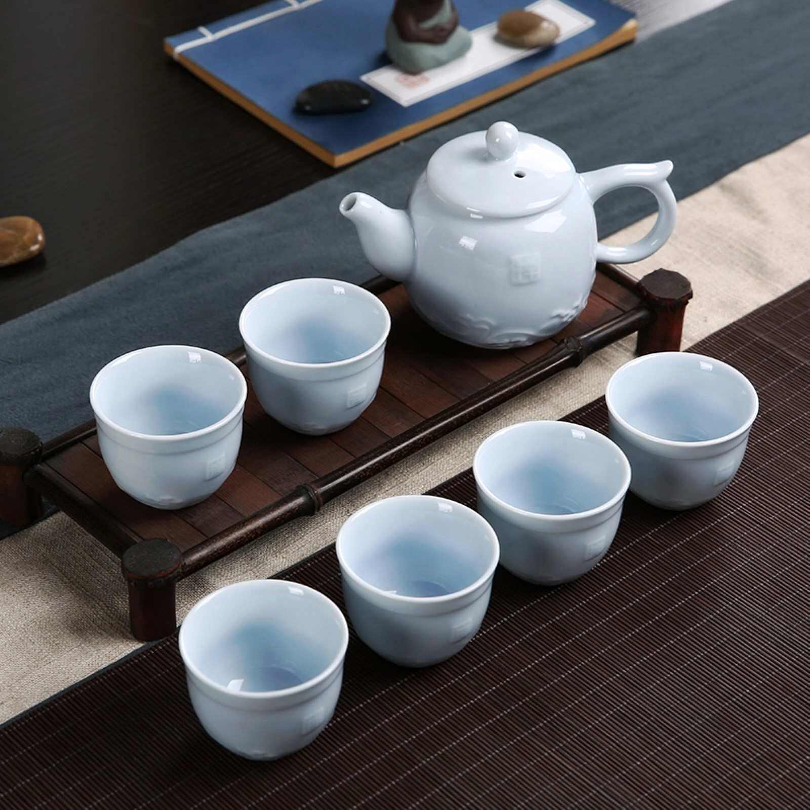Table beautiful living room simple solid color set simple teacup tea set tea art full set teapot children