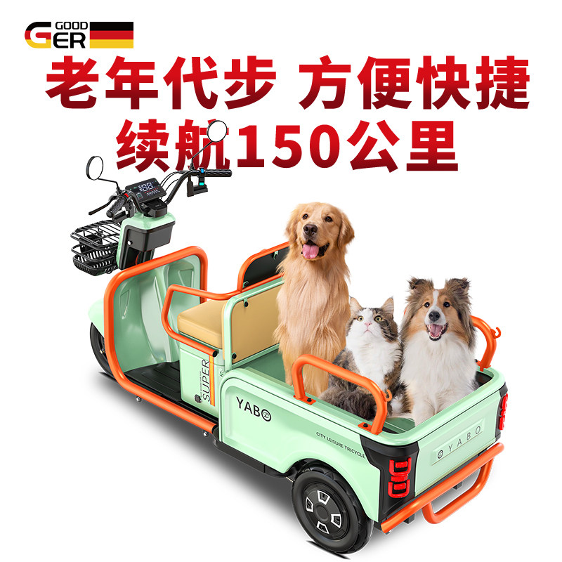 带棚电动三轮车家用小型拉货老年人接送孩子代步车老人三轮电瓶车